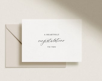 Carte de félicitations de mariage, carte de félicitations, carte je t'aime, minimaliste