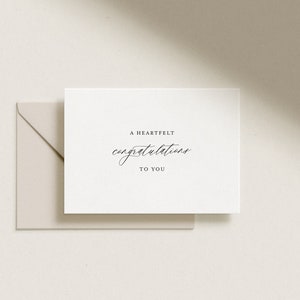 Carte de félicitations de mariage, carte de félicitations, carte je t'aime, minimaliste