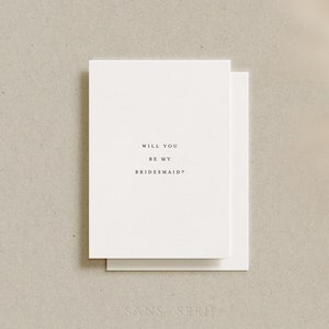 Minimalist Will You be My Bridesmaid Card | Bridesmaid Proposal | Classic Bridesmaid Card, Bridal Cards