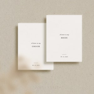 A Letter To My Bride/Groom, Classic Minimalist Wedding Cards, Archibald Collection image 1