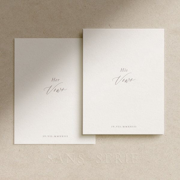 Personalized Vow Books | Vow Books His and Hers | Wedding Vow Books with Script | Set of 2