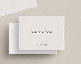 Minimalist Thank You Card Set, Personalized Thank You Cards