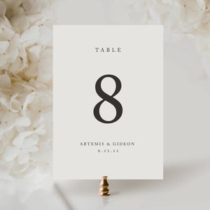 Minimalist Classic Table Card Template, Wedding Table Number, Simple Modern, Basic Printable, Editable Template, Instant Download, Templett