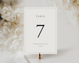 Numéros de table simples / Numéros de table de réception de mariage imprimés sur du papier cartonné