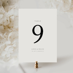 Simple Classic Table Card Template, Wedding Table Number, Simple Modern, Basic Printable, Editable Template, Instant Download, Templett