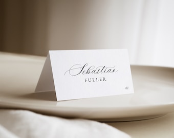 Calligraphy Wedding Table Card Template, Script Place Card Template ...