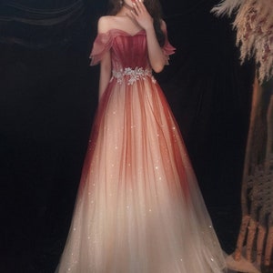 Burgundy Sweetheart Neckline Evening Glitter Dress Women One - Etsy