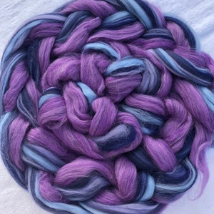Hand-Dyed Combed Top Merino fiber “Blue Jeans Forever-2” 3-7/8 ounces