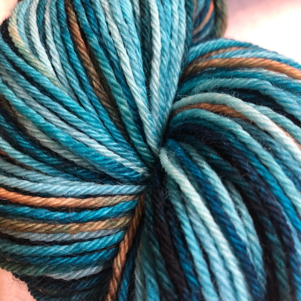 Superwash Merino hand-dyed yarn “Midnight Blue” 4 oz, 246 yards