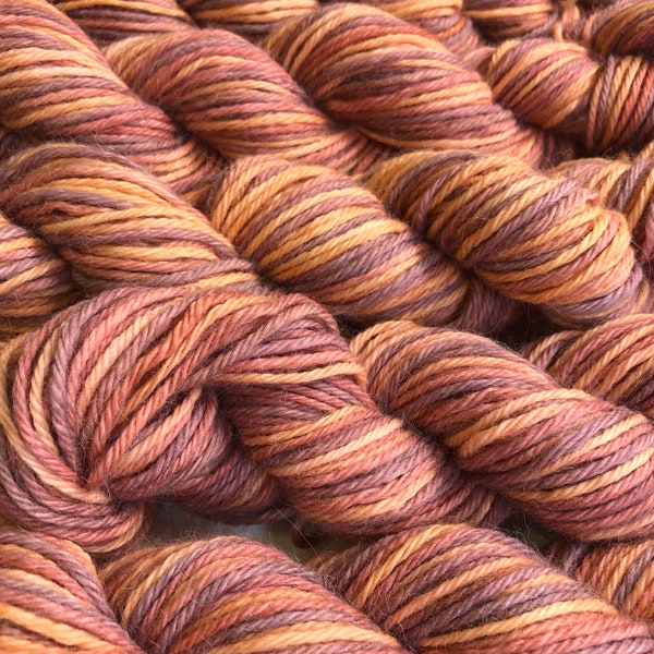 Extra-fine Baby Llama hand-dyed yarn 1-7/8 oz, 109 yards “Creamsicle”