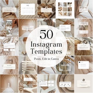 50 Instagram-Post-Vorlagen | Instagram-Canva-Vorlage I IG-Engagement-Vorlage I Social Media I Instagram-Beitrag I Canva I Post-Engagement