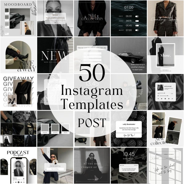 50 Instagram post templates | Instagram Canva TemplateI IG Engaging Template I Social Media I Instagram Post I Canva I Post engagement