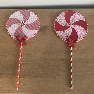 Handmade Lollipops, Christmas Lollipops, Peppermint Candy Decor, Embellishments, Wreath Attachments, Holiday Decor