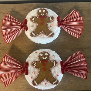 Christmas Candy Attachment, Handmade Christmas Picks , Gingerbread Embellishments, Embellishments, Wreath Attachments, Christmas Decor
