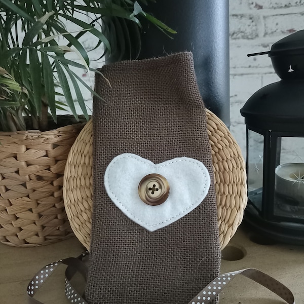 SACHET LAVANDE en toile de jute avec son ruban