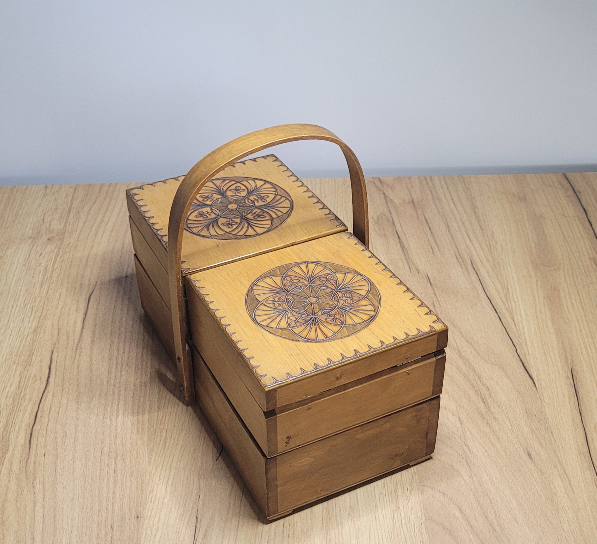 Prym Rectangular Wooden Sewing Basket, XL