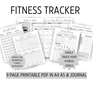 Workout Tracker l Daily Fitness Tracker l Printable Fitness Tracker l Fitness Plan l Fitness Journal l Weight Loss Tracker l Weight Loss