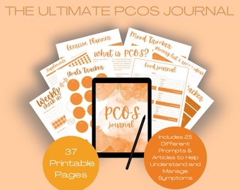 Das ultimative PCOS Journal Printable l PCOS Planer l PCOS Tracker l PCOS Tagebuch l PCOS Bewusstsein l Symptome Tracker l Schmerzmanagement l Orange