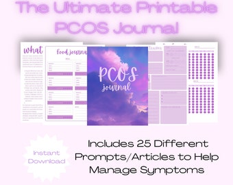Das ultimative PCOS Journal Printable l PCOS Planer l PCOS Tracker l PCOS Tagebuch l PCOS Bewusstsein l Symptome Tracker l Schmerzmanagement l Lila