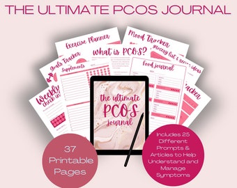 Das ultimative PCOS Journal Printable l PCOS Planer l PCOS Tracker l PCOS Tagebuch l PCOS Bewusstsein l Symptome Tracker l Schmerzmanagement l Rose