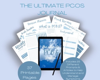 The Ultimate PCOS Journal Printable l PCOS planner l Pcos tracker l PCOS Diary l Pcos Awareness l Symptom Tracker l Pain Management l Blue