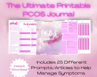 The Ultimate PCOS Journal Printable l PCOS Planer l PCOS Tracker l PCOS Tagebuch l PCOS Bewusstsein l Symptome Tracker l Schmerzmanagement l Pink
