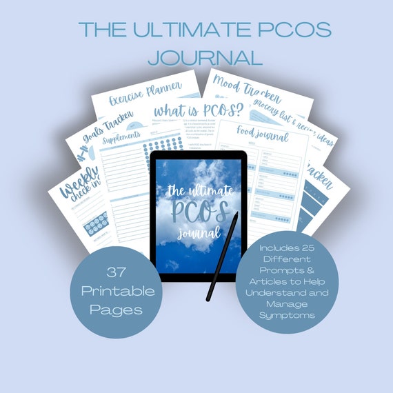 The Ultimate PCOS Journal Printable l PCOS planner l Pcos tracker l PCOS Diary l Pcos Awareness l Symptom Tracker l Pain Management l Blue