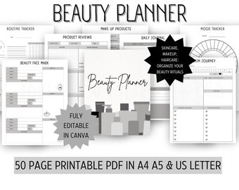 Beauty Planner l Self Care Planner l That Girl Planner l Skin Care Routine Tracker l Routine Checklist l Self Care Checklist