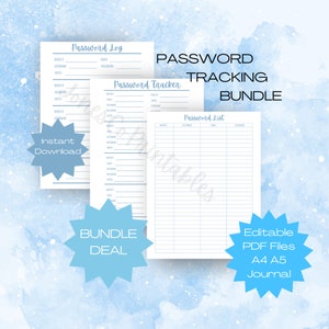Password Tracker Bundle l Password Log l Password List l Password Tracker PDF l Password Manager l Password Book l Password Keeper