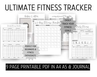 Workout Tracker l Daily Fitness Tracker l Printable Fitness Tracker l Fitness Plan l Fitness Journal l Weight Loss Tracker l Weight Loss