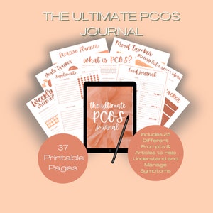 The Ultimate PCOS Journal Printable l PCOS planner l Pcos tracker l PCOS Diary l Pcos Awareness l Symptom Tracker l Pain Management l Peach