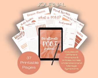 Das ultimative PCOS Journal Printable l PCOS Planer l PCOS Tracker l PCOS Tagebuch l PCOS Awareness l Symptome Tracker l Schmerzmanagement l Pfirsich