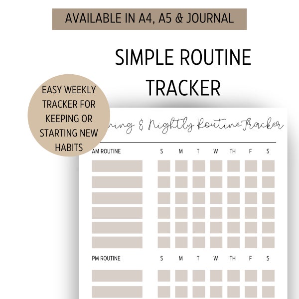 Morning & Nightly Routine Tracker l Daily Planner l Habit Tracker l Self-Care Tracker l Productivity Tool l Habit Planner l Routine Planner