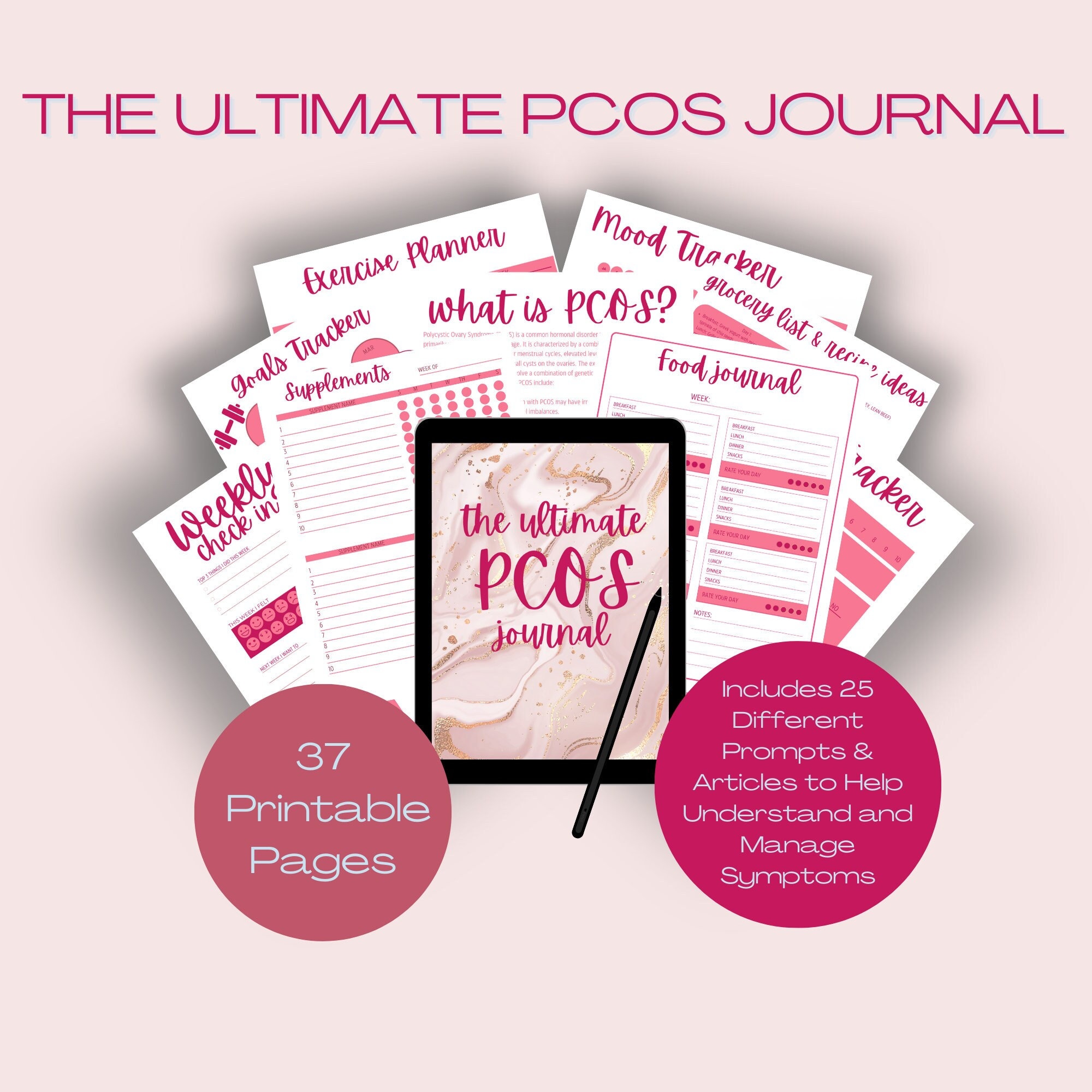 Pcos Worksheets.pdf The Ultimate PCOS Journal Printable L PCOS Planner L Pcos Tracker L ...
