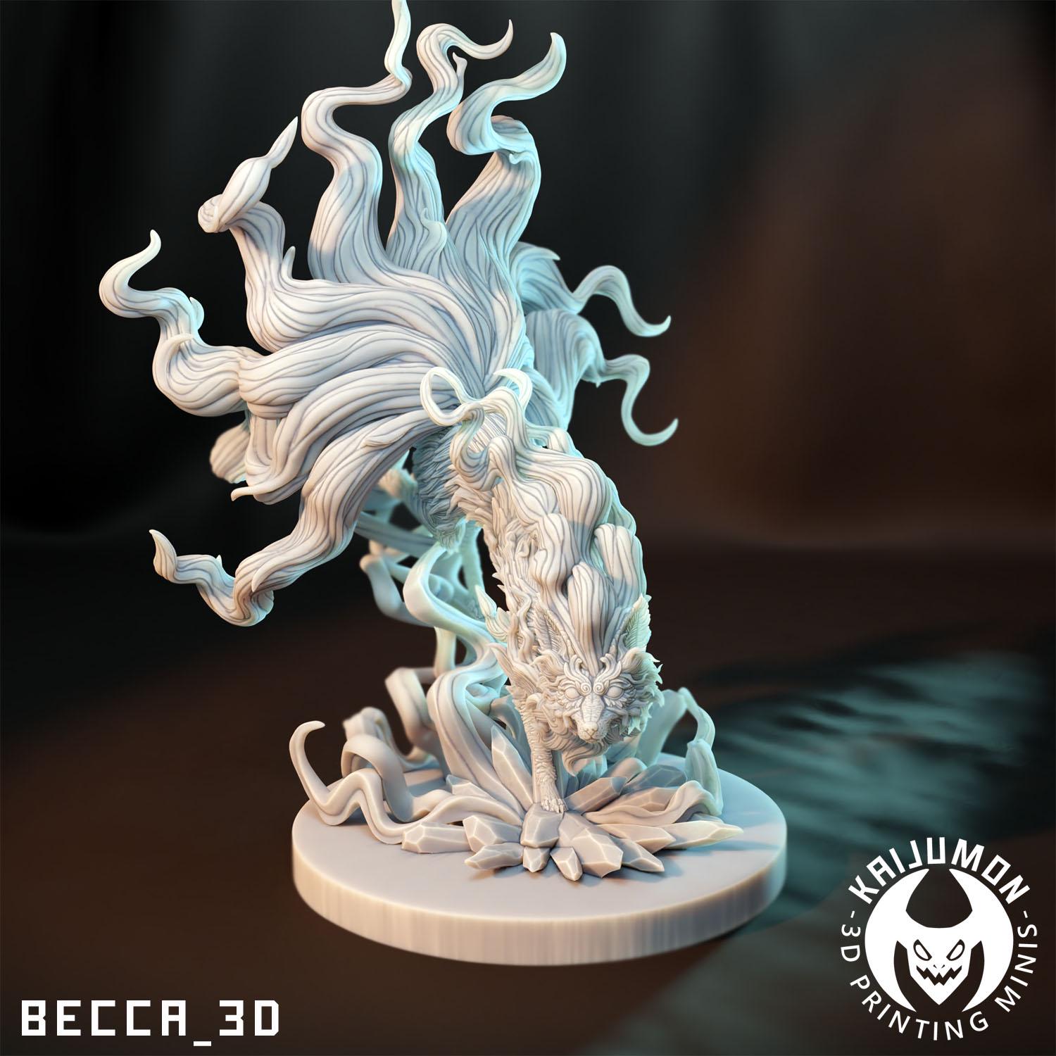 Vulpix - Ninetails || Icefox Kaijumon|| Extra Durable 3D Resin Print