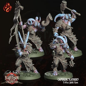 Caprigor Slashers|| Beastmen Warriors|| Extra Durable 3D Resin Print