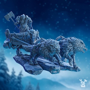 Cand&#39;Marr on Thunder Chariot|| Space Wolf Logan Grimnar| Extra Durable 3D Resin Print