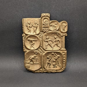 German LUDWIG WOLKER Bronze Relief, Vintage Sports Club Plaque Presented to Winners of Various Disciplines, Ludwig Wolker Bronze Relief.