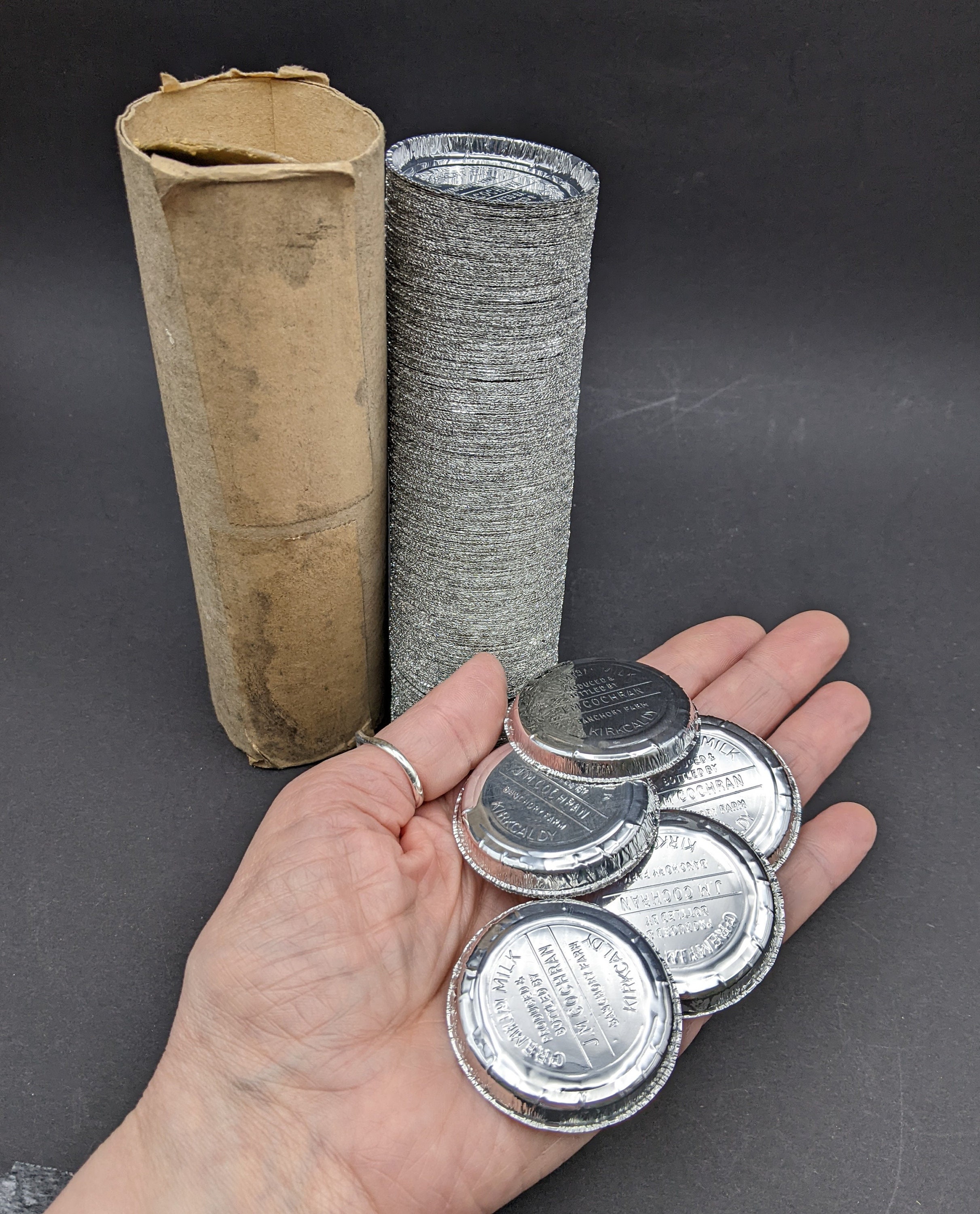 1950s Scottish Foil Milk Bottle Caps From J.m.cochran, Banchory Farm