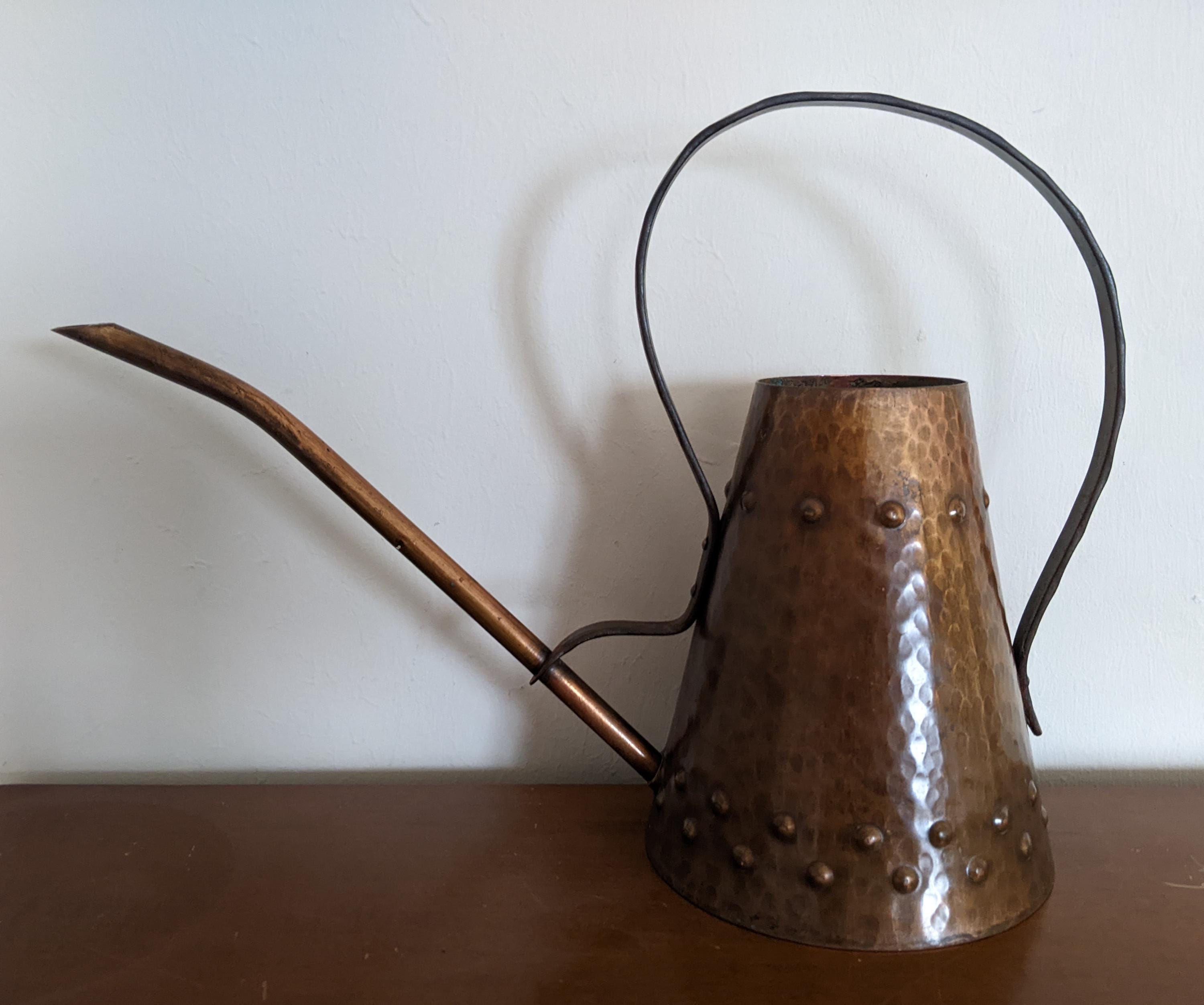 Vintage Mid Century Modern German Hammered and Studded Copper