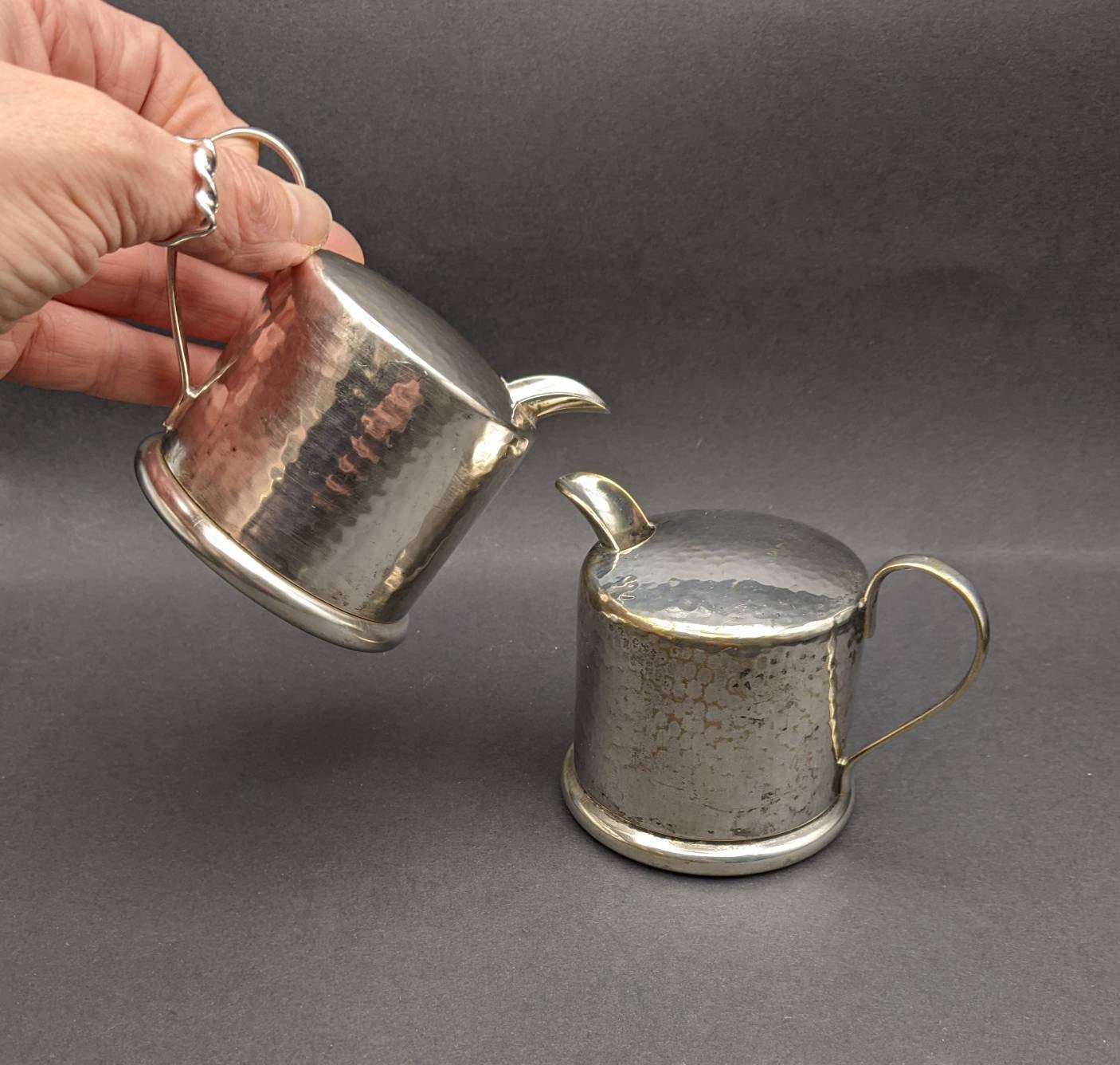 Pair of HKE Milk Jugs, Two Condensed Milk Can Punch Pourers, German 