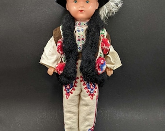 Vintage Hungarian Doll in Traditional Costume With Handpainted