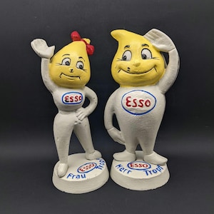 レア 1950’s ESSO オイルドロップ ペパーミント色 ビンテージ貯金箱 ESSO Frau & Herr TROPF Coin Banks, Vintage ESSO Petrolania, Cast