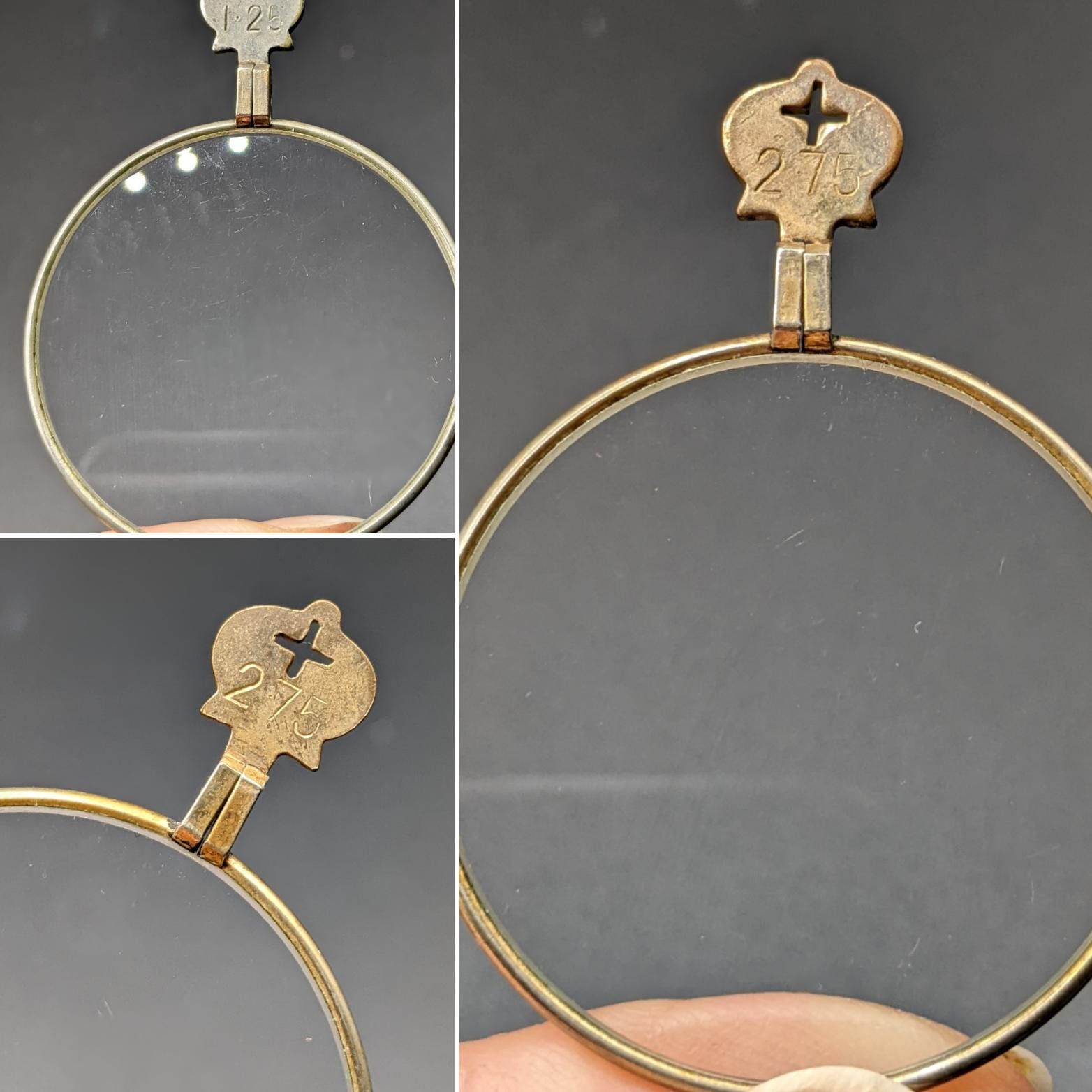 オリジナルの木箱に入ったアンティークの検眼セット、眼鏡技師のテスト