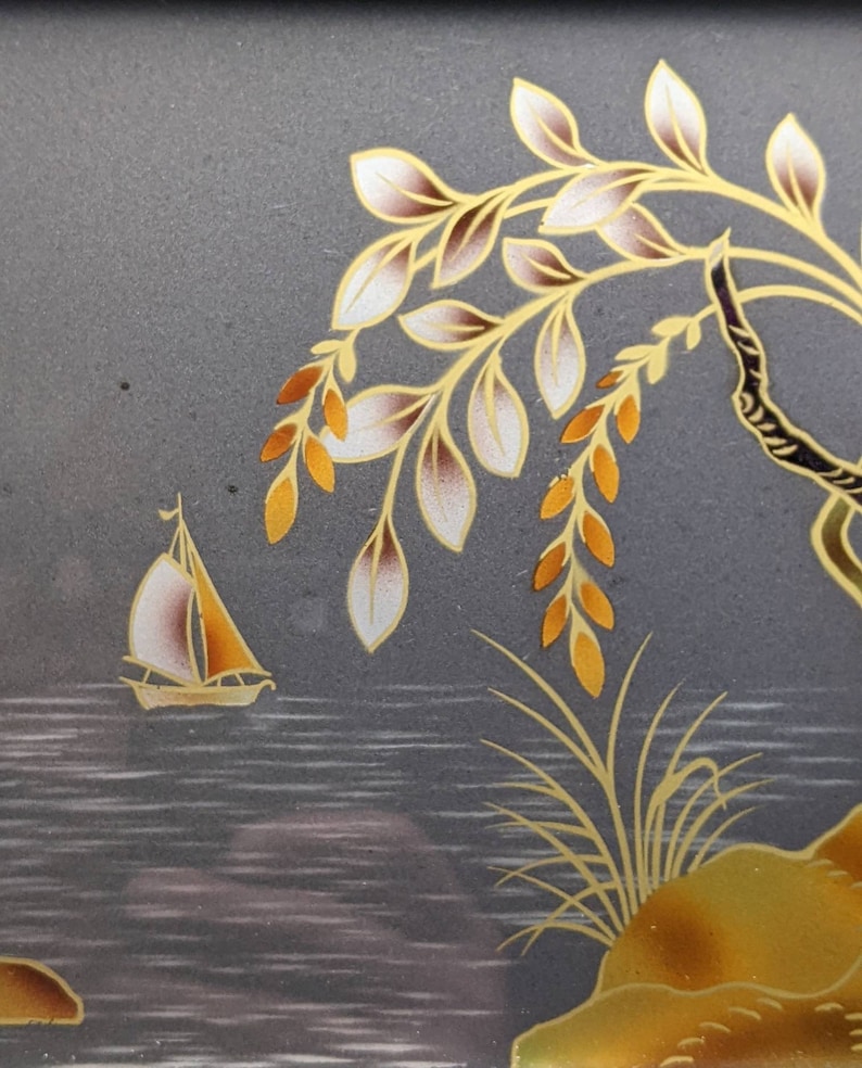 1930's Glass and Mother of Pearl Vanity Tray Small Etsy