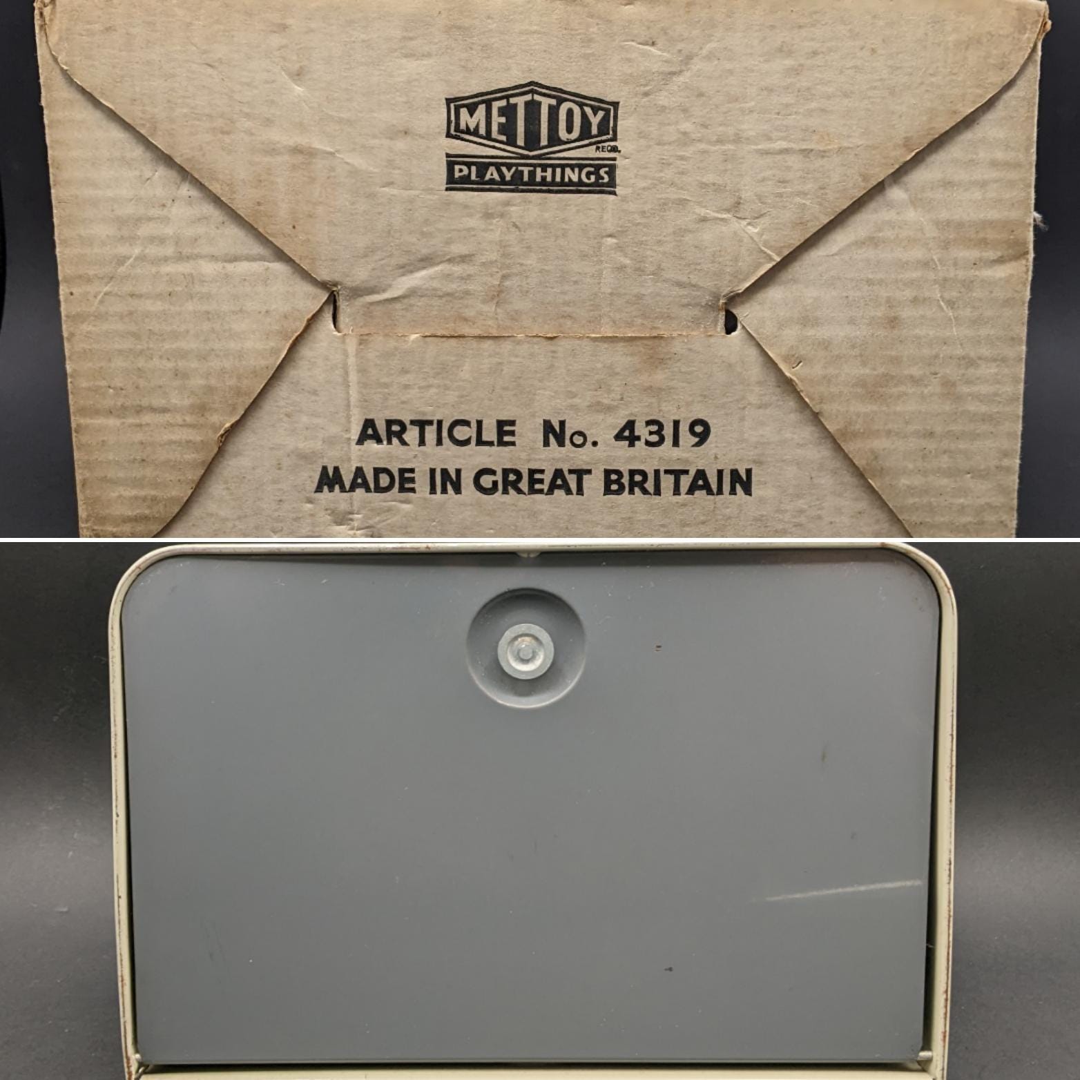 1960 年代の METTOY ELEGANT ブリキ製おもちゃタイプライター No. 4319