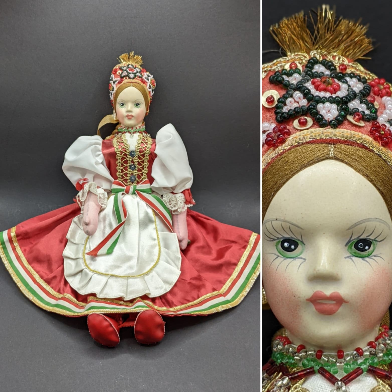 ハンガリー 希少 民族衣装 コルンバン・ドール Kolumban Doll Vintage Hungarian Doll in Traditional Costume With Handpainted