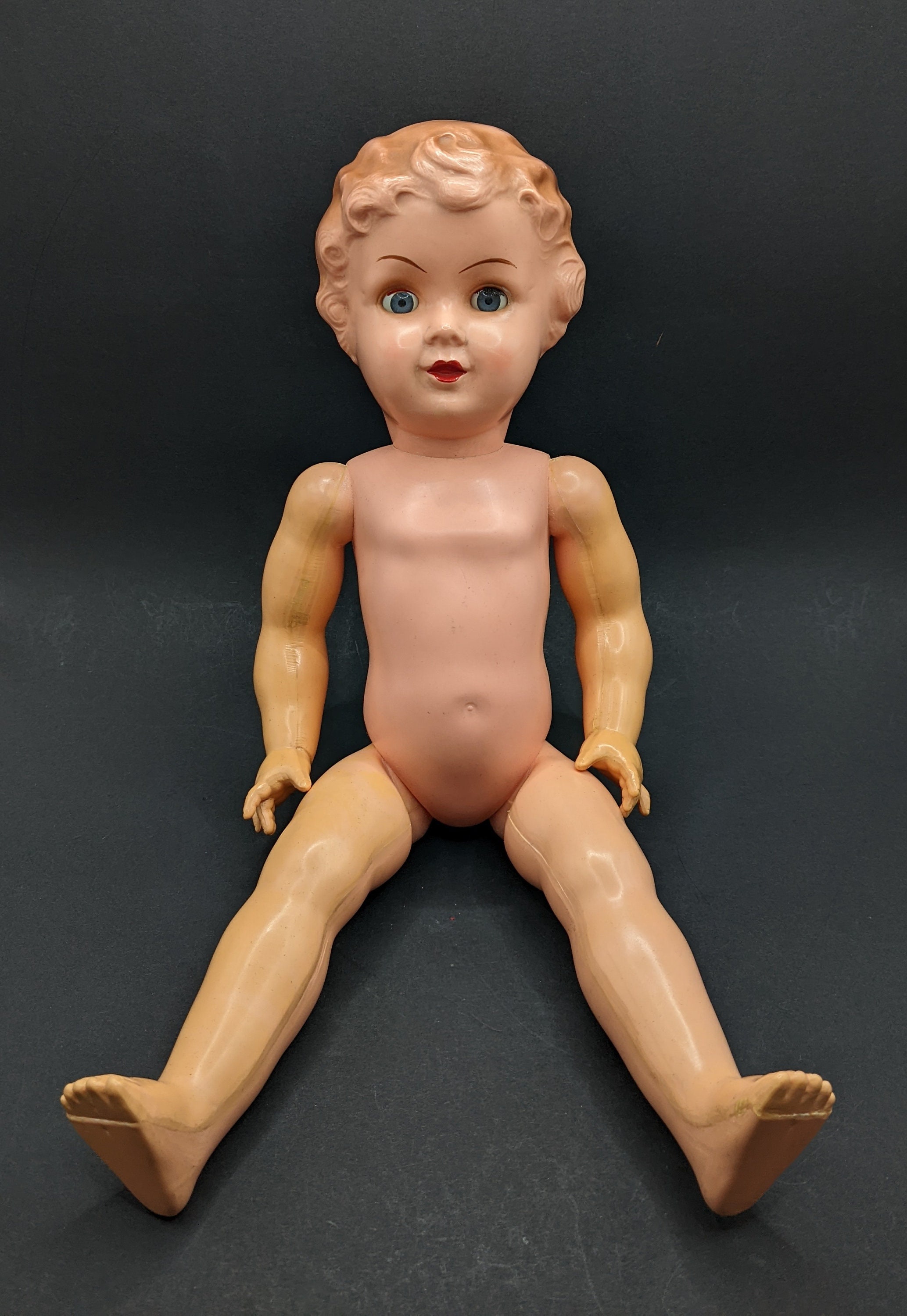 1950's German 'PREH WERKE' No.37 Celluloid Doll and Carrycot