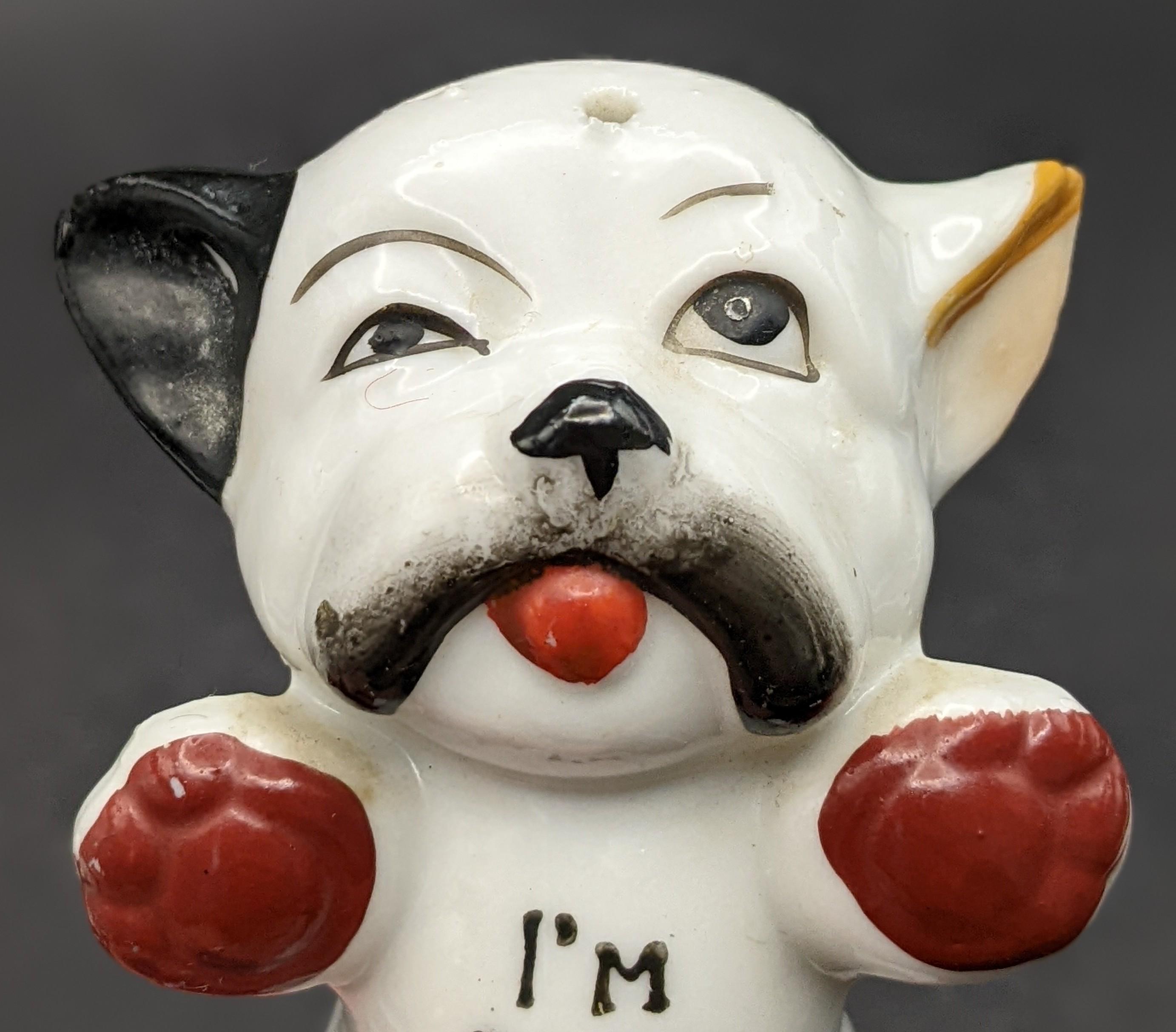 1950 年代の日本製 BONZO 犬用塩コショウ入れ、レトロな擬人化