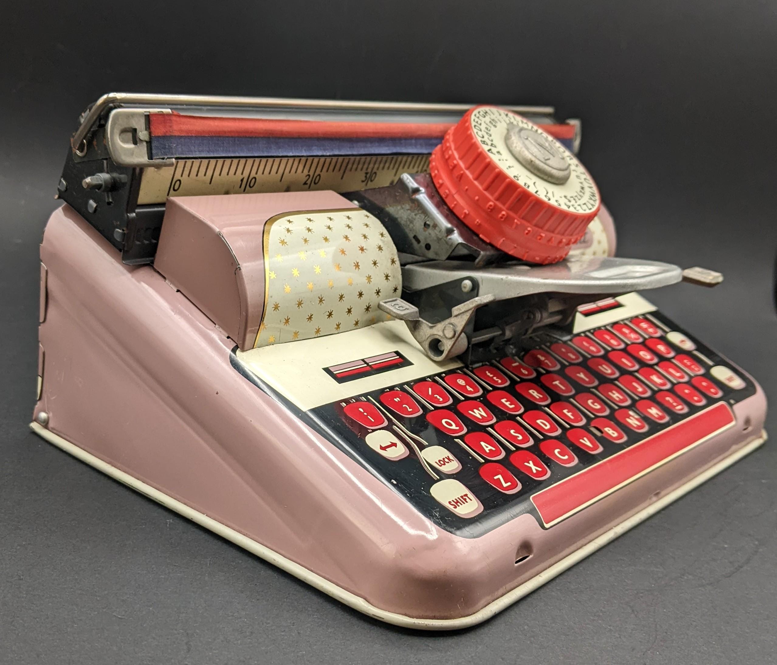 1960 年代の METTOY ELEGANT ブリキ製おもちゃタイプライター No. 4319